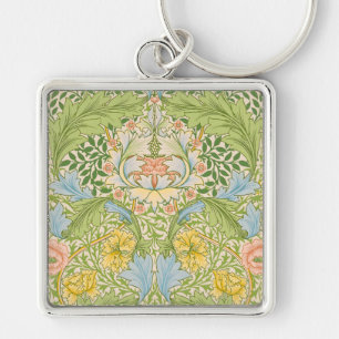 Llavero Wm Morris Myrtle Floral Arte Nouveau Pastel