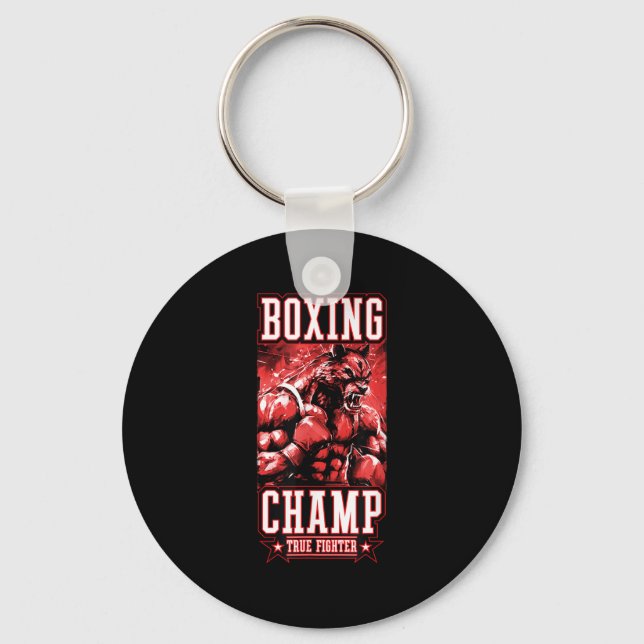 Llavero Wolf Boxing Champ _ Boxer Fighter Motivation  (Anverso)