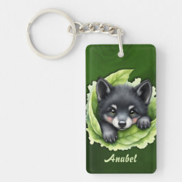 Llavero Wolf cub in the green: 