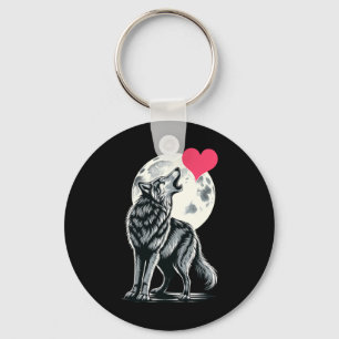 Llavero Wolf Holding Heart El día de San Valentín Cute Wol