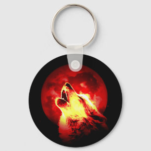 Llavero Wolf Howling en Red Night