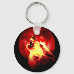 Llavero Wolf Howling en Red Night