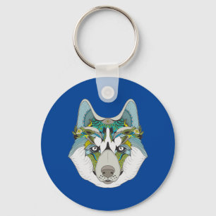 Llavero Wolf husky azul