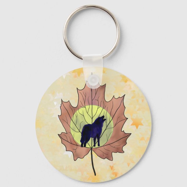 Llavero Wolf im Ahornblatt (Anverso)