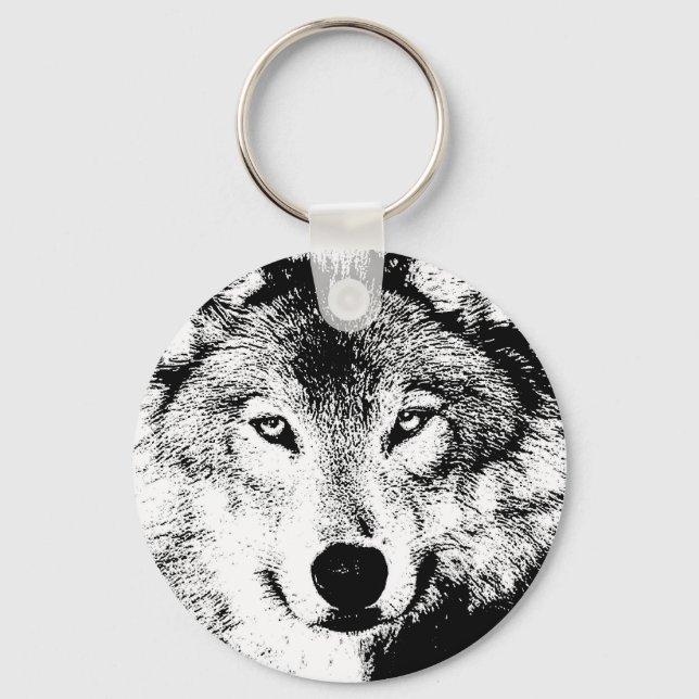 Llavero Wolf - Keychain de imágenes de tinta creativa en b (Anverso)