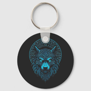 Llavero Wolf Mask Odin Runes Norse Compass Viking