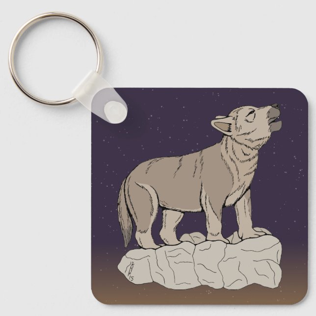 Llavero Wolf Pup Howling (Anverso)