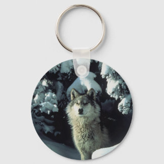 Llavero Wolf Standing in Snow