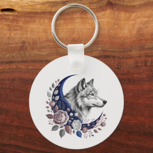 Llavero Wolf y Moon Keychain