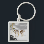 Llavero Wolves in Snow Painting - Original Wildlife Art<br><div class="desc">Wolves in Snow portrait,  original painting.   We specialize in cute and funny original art. Buy this for yourself or as a great gift for your Wolf loving friends. Be creative - click on CUSTOMIZE to add/remove/change text,  resize the picture,  change colors or anything else the customization tool will allow!</div>