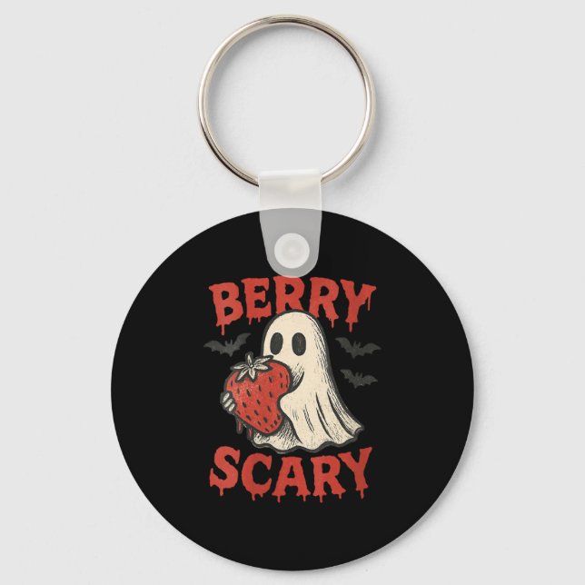 Llavero Womens Berry Y Cute Ghost Strawberry Halloween Pun (Anverso)