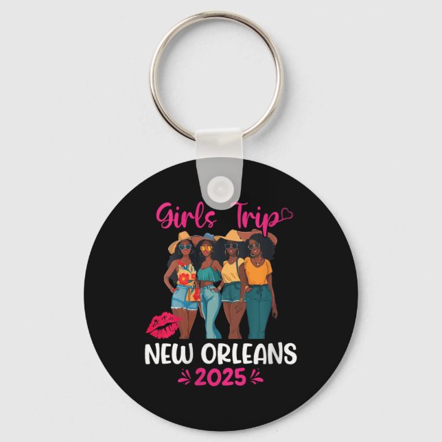 Llavero Womens Black Girls Trip New Orleans 2025 Vacation  (Anverso)