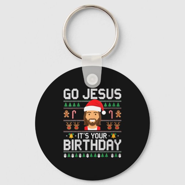 Llavero Womens Christmas Go Jesus It's Your Birthday - Fun (Anverso)