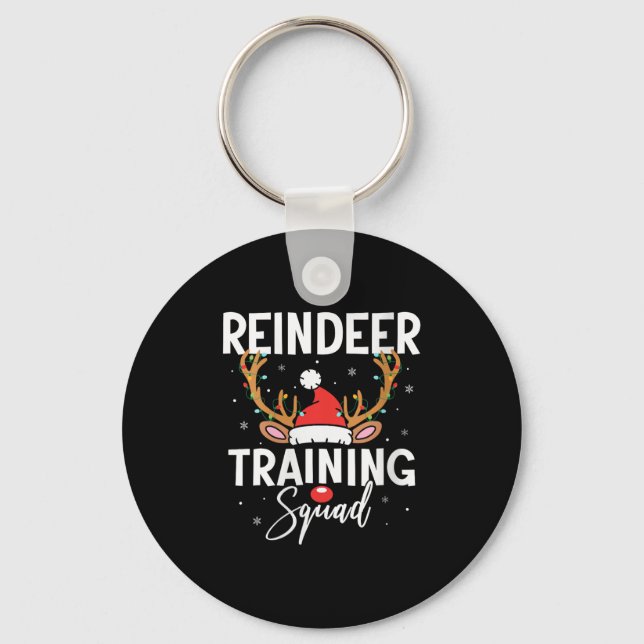 Llavero Womens Christmas Running Team Funny Reindeer Train (Anverso)