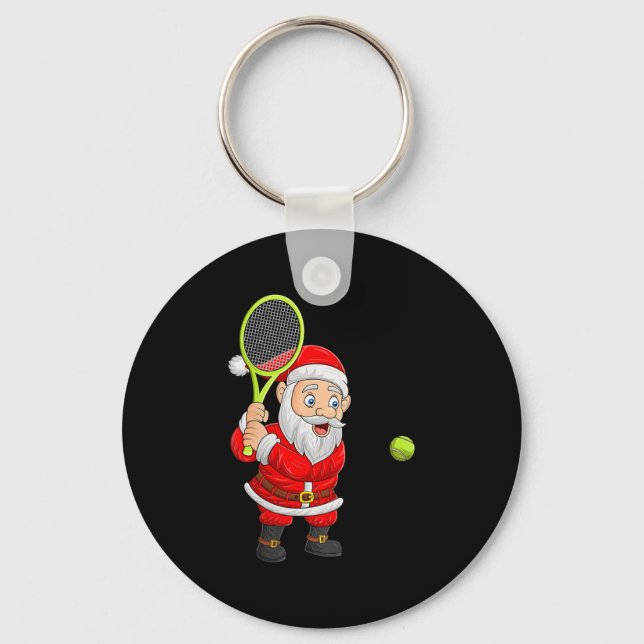 Llavero Womens Christmas Santa Playing Tennis Xmas Funny S (Anverso)