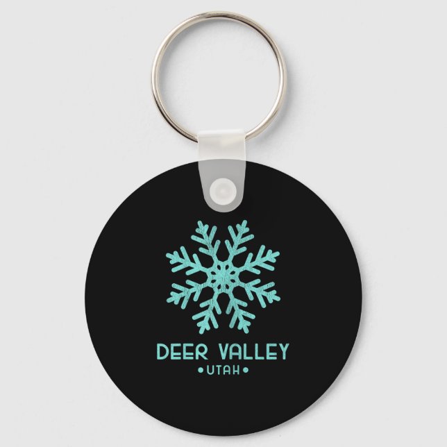 Llavero Womens Deer Valley Utah Skiing  (Anverso)