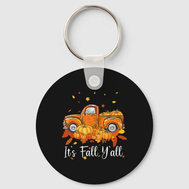 Llavero Women's Fall Y'all Pumpkin Truck Autumn Tree He (Anverso)