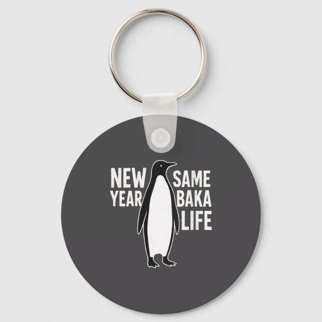 Llavero Womens Funny Penguin New Year Baka Life Anime Styl (Anverso)