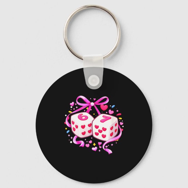 Llavero Women's Funny Preppy 67 Valentine Six Seven Dice 6 (Anverso)