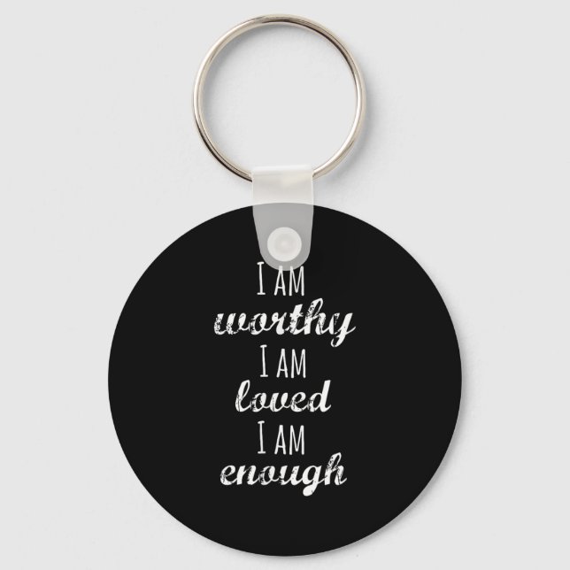 Llavero Women's I Am Worthy Motivational Christian  (Anverso)