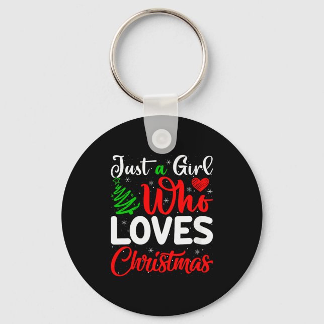 Llavero Womens Just A Girl Who Loves Christmas Funny Xmas  (Anverso)