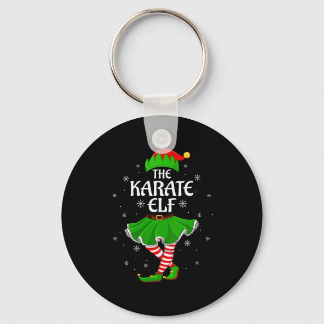 Llavero Womens Karate Elf Christmas Family Girls Women Elf (Anverso)