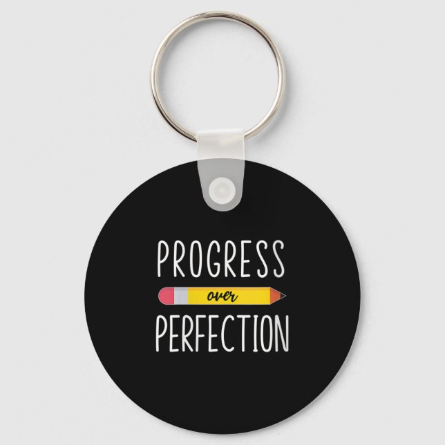 Llavero Womens Progress Over Perfection Motivational Back  (Anverso)