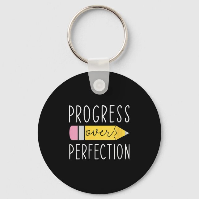 Llavero Womens Progress Over Perfection Motivational Teach (Anverso)