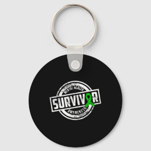 Llavero Womens Ribbon Green Mental Health Survivor Awarene
