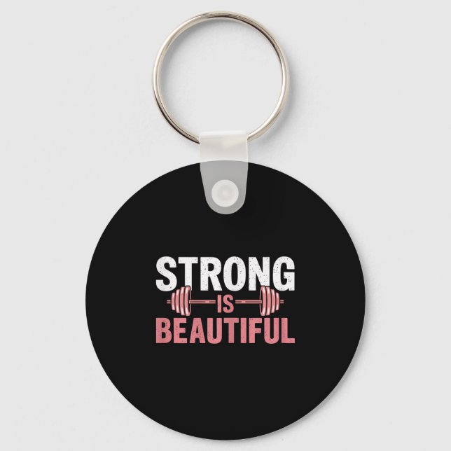 Llavero Womens Strong Is Beautiful Gym Fitness Motivationa (Anverso)