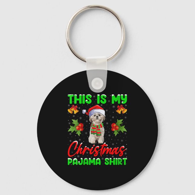 Llavero Womens This Is My Christmas Pajamas Funny Shih Tzu (Anverso)