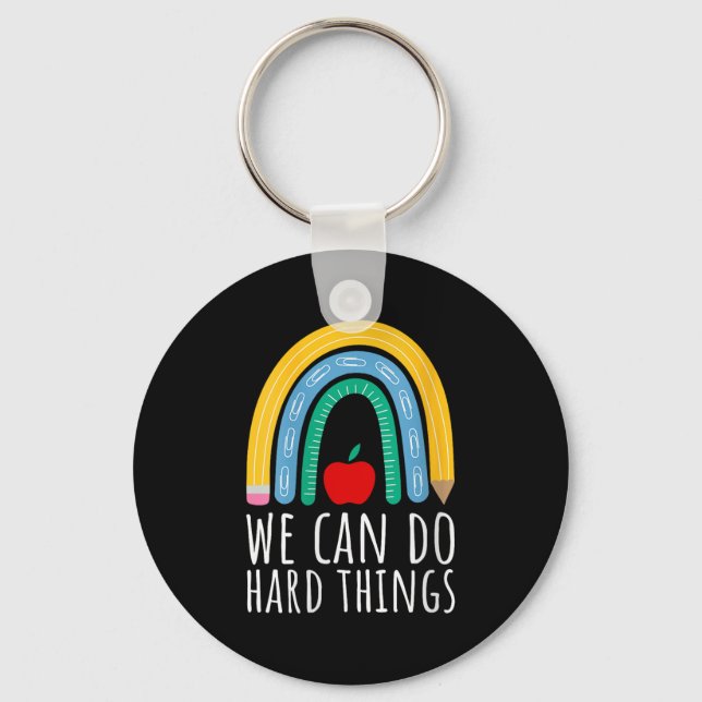 Llavero Womens We Can Do Hard Things Motivational Teacher  (Anverso)