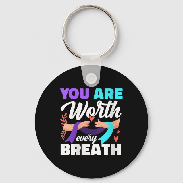Llavero Womens You Are Worth Every Breath Depression Aware (Anverso)