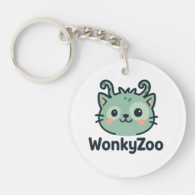 Llavero Wonky Zoo Cat Acrylic Keychain (Frente)