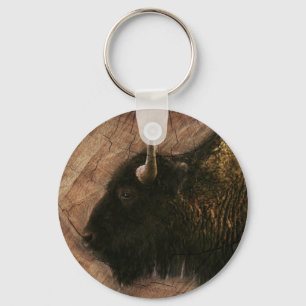 Llavero Wood Bison Buffalo