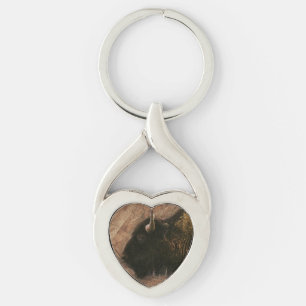 Llavero Wood Bison Buffalo