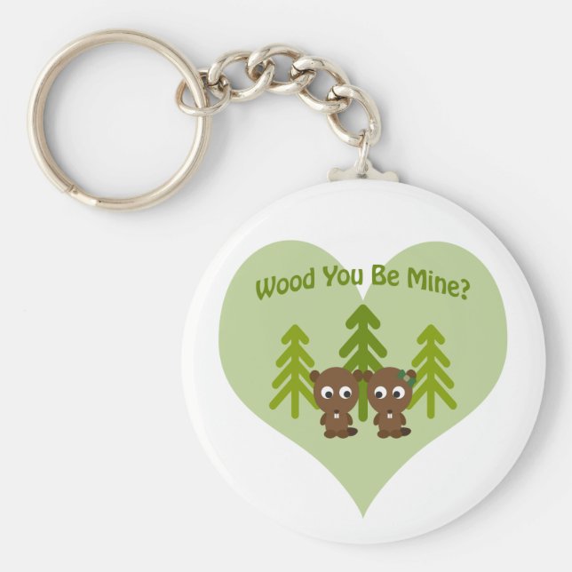 Llavero Wood You Be Mine Beaver Love (Frente)