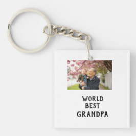 Llavero World best Grandpa photo name father's day grandpa