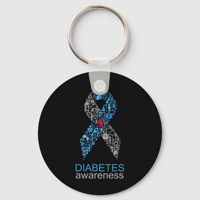 Llavero World Diabetes Day Diabetes Awareness Ribbon  (Anverso)