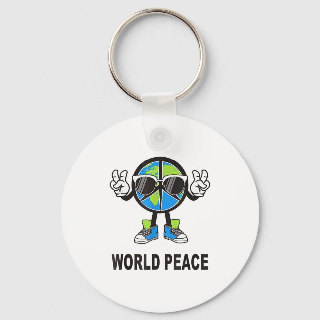 Llavero World Peace On Earth Shirt Global Love Peace Sign  (Anverso)