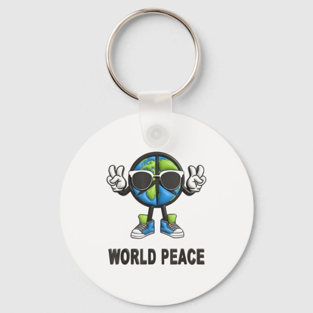Llavero World Peace On Earth Shirt Global Love Peace Sign  (Anverso)