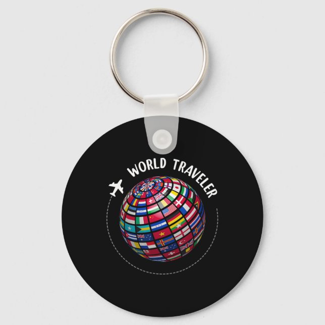 Llavero World Traveler Map, World Flags Traveler, Countrie (Anverso)