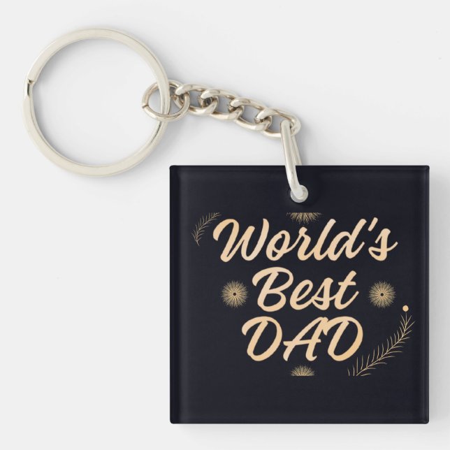 Llavero World's Best Dad  Simple Typography Fathers (Frente)