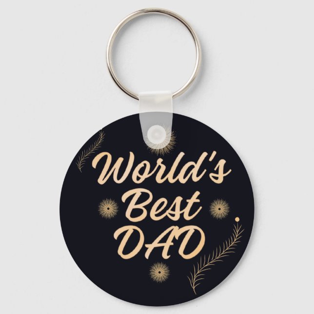 Llavero World's Best Dad  Simple Typography Fathers (Anverso)