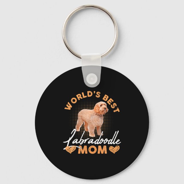Llavero Worlds Labradoodle Mom Dog Funny  (Anverso)