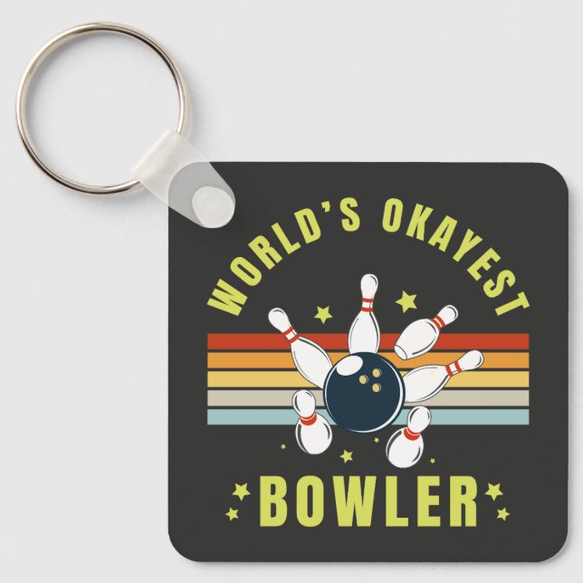 Llavero Worlds Okayest Bowler (Anverso)