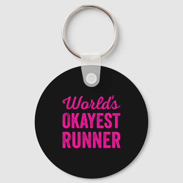 Llavero Worlds Okayest Runner Funny Sarcastic Running Srts (Anverso)