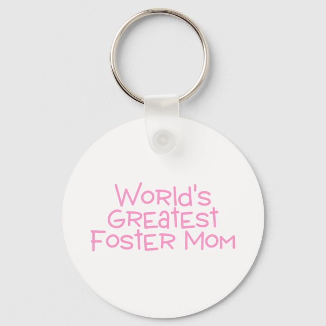 Llavero Worlest Greatest Foster Mom Pink (Anverso)