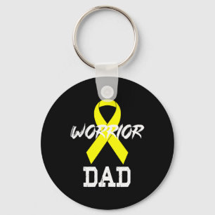 Llavero Worrior DAD - Cinta dorada de apoyo al cáncer infa