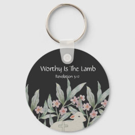 Llavero Worthy Is The Lamb Round Keychain